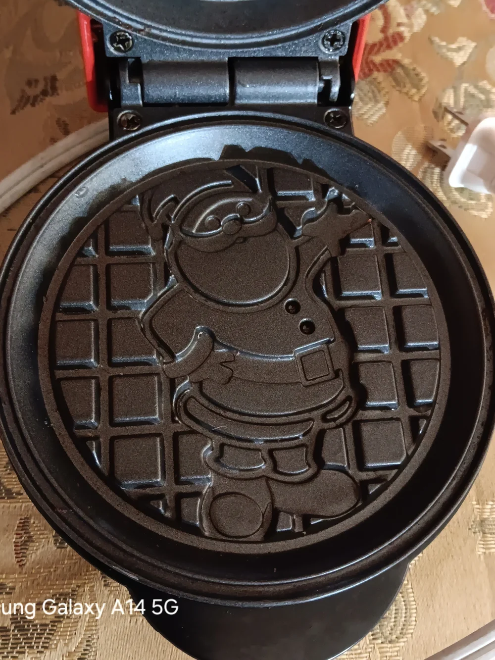 Red Mini Waffle Maker — Compact Holiday Kitchen Tool